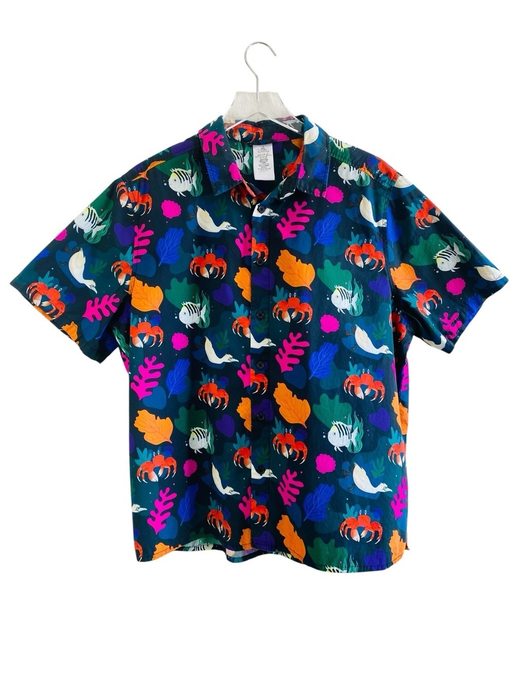 Disney Parks Little Mermaid Under The Sea Camp Shirt Size L